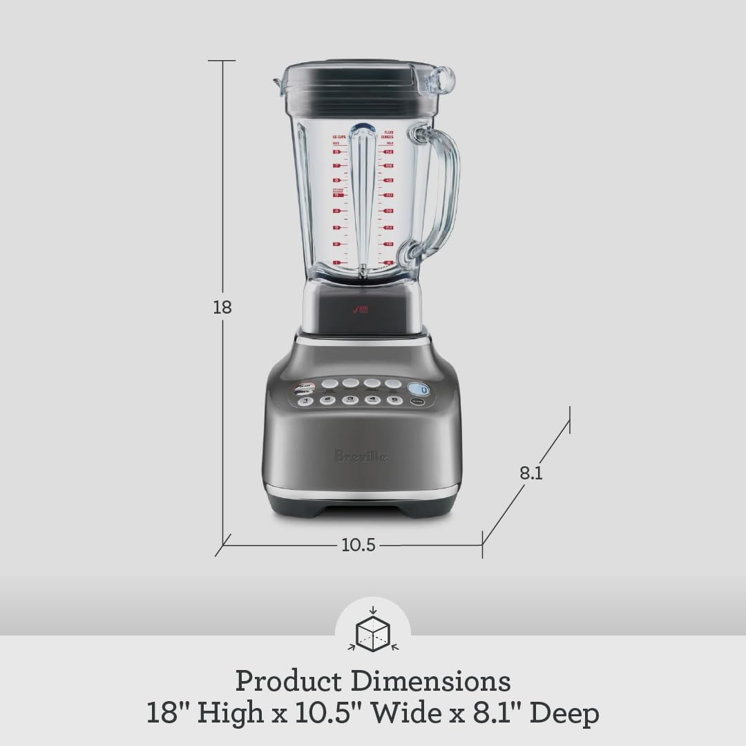 Breville Q Commercial-Grade Home Blender, Smoked Hickory
