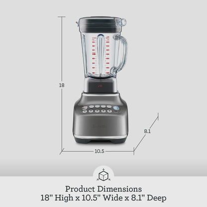 Breville Q Commercial-Grade Home Blender, Smoked Hickory