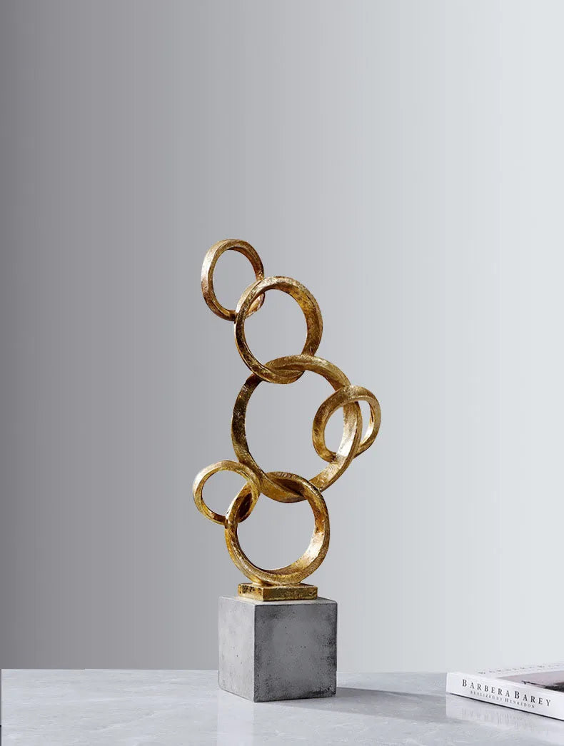 Richmond Abstract Golden Rings Home Decoration