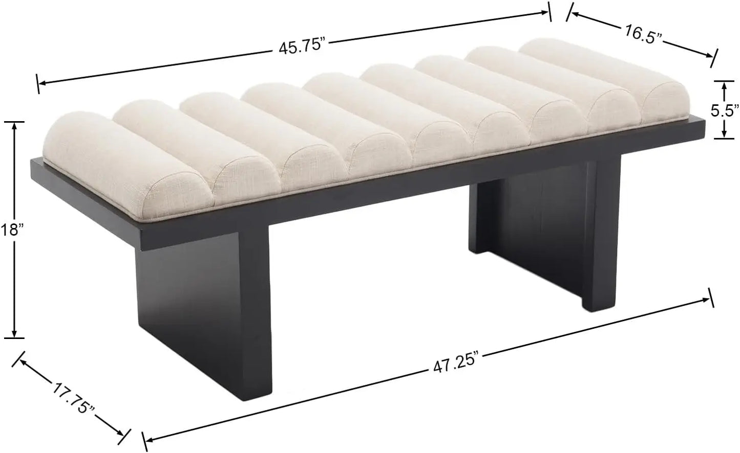 O&Co Ponce Chex Polar Boucle Bench