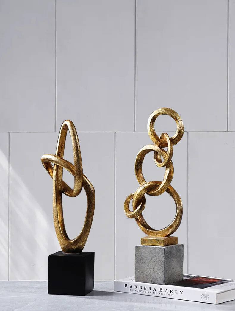 Richmond Abstract Golden Rings Home Decoration