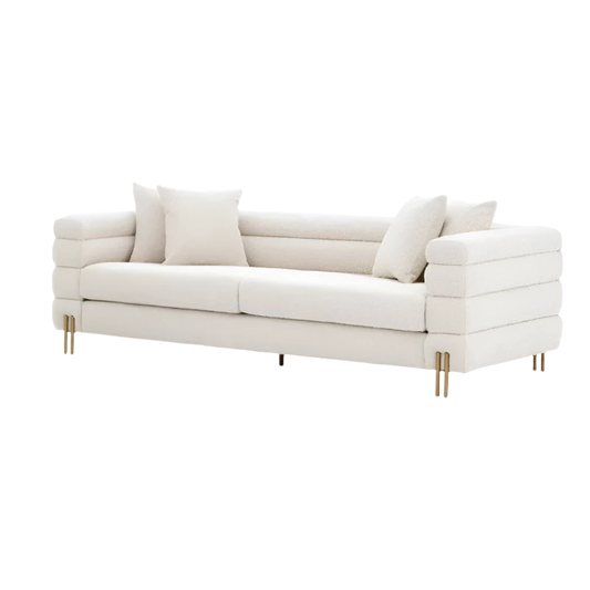 Eichholtz York 3 Seater Sofa in Boucle Cream